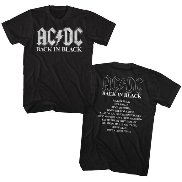 Other - Acdc Tshirt Back In Black Album Top Songs Tee 2 Sided